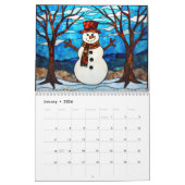 December Hanukkah Theme Stained Glass AI-generated Kalender (Jan 2026)