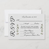 December Holiday Wedding RSVP Reactie Menu (Voorkant)