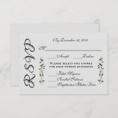 December Holiday Wedding RSVP Reactie Menu (Voorkant / Achterkant)