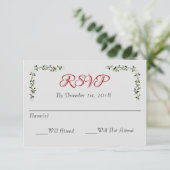 December Holiday Wedding RSVP Reactie of reactie (Staand voorkant)