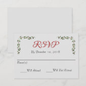 December Holiday Wedding RSVP Reactie of reactie Kaartje (Voorkant / Achterkant)