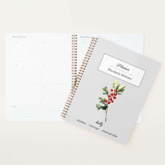 DECEMBER HOLLY BIRTH FLOWER GEPERSONALISEERD PLANNER (Display)