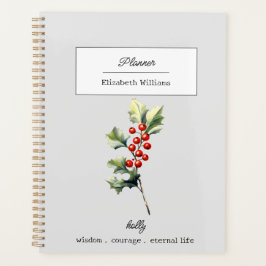 DECEMBER HOLLY BIRTH FLOWER GEPERSONALISEERD PLANNER