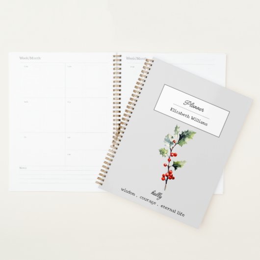 DECEMBER HOLLY BIRTH FLOWER GEPERSONALISEERD PLANNER (Display)