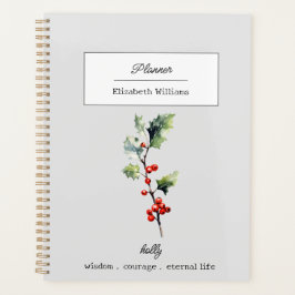 DECEMBER HOLLY BIRTH FLOWER GEPERSONALISEERD PLANNER