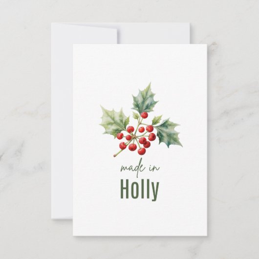 December Holly Birth FlowerThank You Card Bedankkaart (Voorkant)