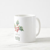 December Holly Flower Mug | Coffee Cup Koffiemok (Voorkant rechts)