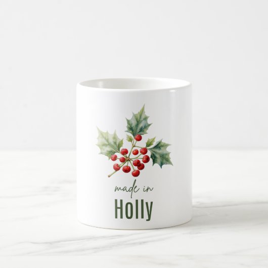 December Holly Flower Mug | Coffee Cup Koffiemok (Center)