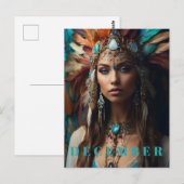 *~* DECEMBER Hoofdadres Boho Turquoise Zircon AP53 Briefkaart (Voorkant / Achterkant)