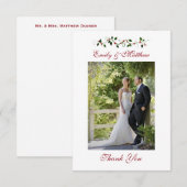 December Huwelijksfeest Dankjewel Plat Fotokaart Bedankkaart (Voorkant / Achterkant)