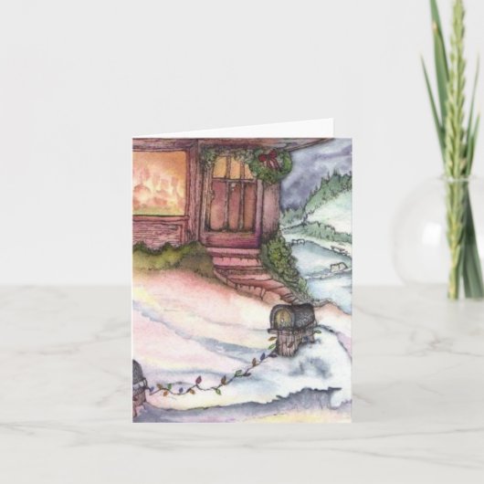 December in de tuin feestdagen kaart (Voorkant)