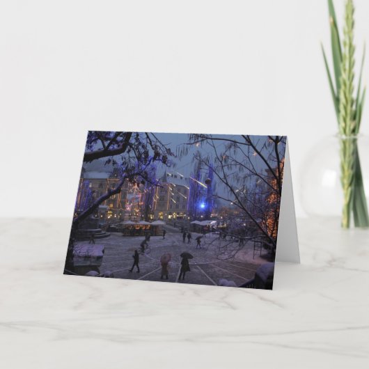 December in Ljubljana Feestdagen Kaart (Voorkant)