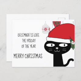 December is als de VRIJDAG van de Douane van het J Feestdagenkaart