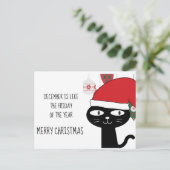 December is als de VRIJDAG van de Douane van het J Feestdagenkaart (Staand voorkant)