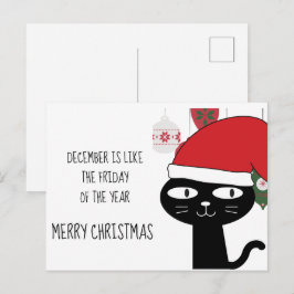 December is als de VRIJDAG van de Douane van het J Feestdagenkaart