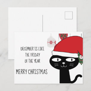 December is als de VRIJDAG van de Douane van het J Feestdagenkaart