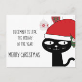 December is als de VRIJDAG van de Douane van het J Feestdagenkaart (Voorkant)