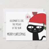 December is als de VRIJDAG van de Douane van het J Feestdagenkaart (Voorkant)