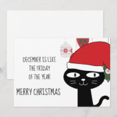 December is als de VRIJDAG van de Douane van het J Feestdagenkaart (Voorkant / Achterkant)