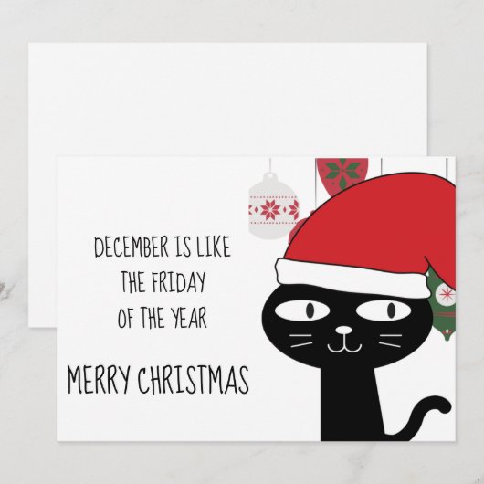 December is als de VRIJDAG van de Douane van het J Feestdagenkaart (Voorkant / Achterkant)