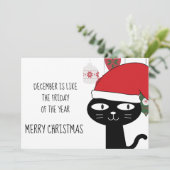 December is als de VRIJDAG van de Douane van het J Feestdagenkaart (Staand voorkant)