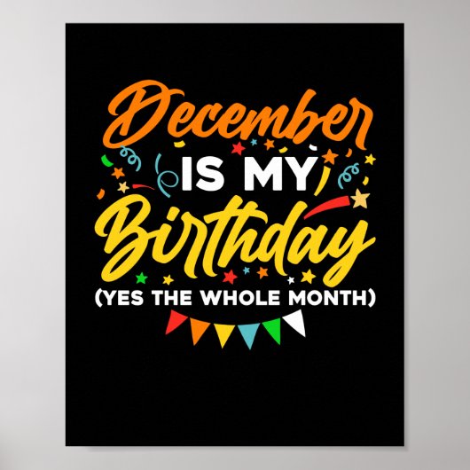 December is mijn verjaardag de hele maand december poster (Voorkant)