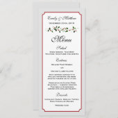 December - Kaart van het huwelijksreceptmenu Vakan (Voorkant / Achterkant)