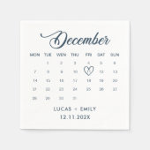December kalender Donkerblauwe bruiloft Servet (Voorkant)