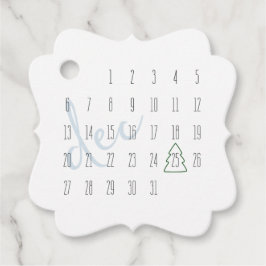 December Kalender Kerstcadeau Label