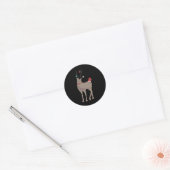 [december] Kerst Rendier (12 Maand Kalender C Ronde Sticker (Envelop)