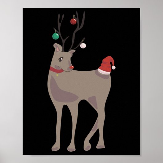 [december] Kerst Rendier (12 Maanden Kalender C Poster (Voorkant)
