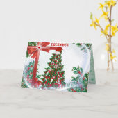 December kerst wenskaart kaart (Gele Bloem)