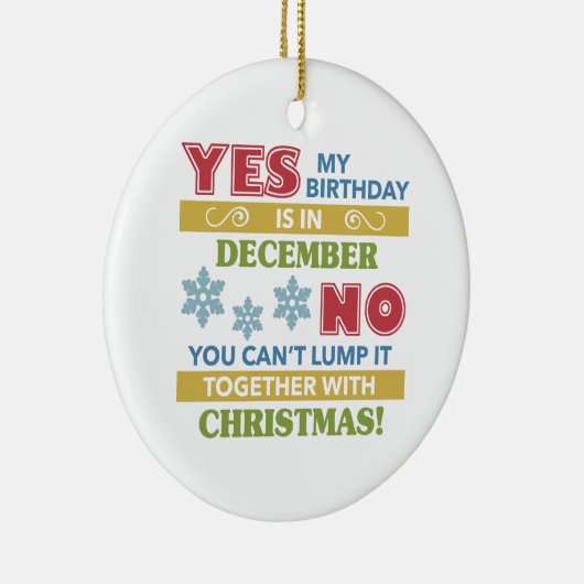 December kerstdag Humor Keramisch Ornament (Rechts)