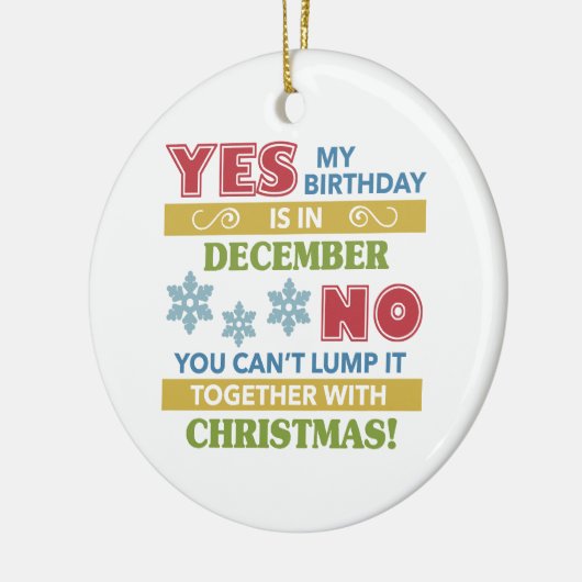 December kerstdag Humor Keramisch Ornament (Links)