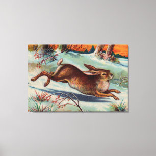 December Konijn Ingepakt Canvas Print