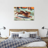 December Konijn Ingepakt Canvas Print (Insitu (Slaapkamer))