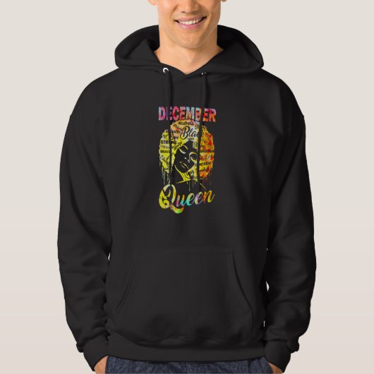 December - koningin Black Woman Afro Natural Hair  Hoodie (Voorkant)