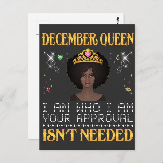 december koningin ik ben degene die vindt dat je a briefkaart (Voorkant / Achterkant)