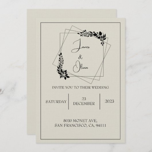 "December Liefdesverhaal"  bruiloft Kaart (Voorkant / Achterkant)