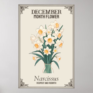 December maand bloem poster