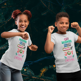 December maand van vreugde schattige kerst t-shirt