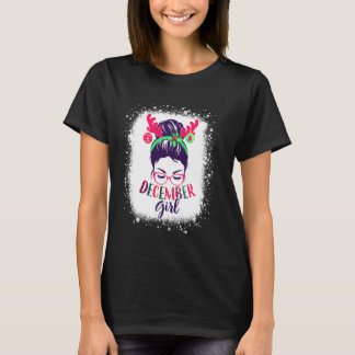 December Meisje Kerst Verwarde Knot Verjaardag Ren T-shirt