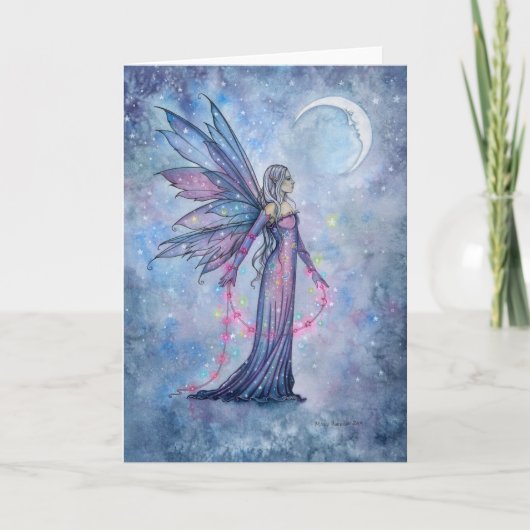 December Moon Fairy Art Blank Wenskaart Kaart (Voorkant)