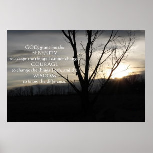 December - nacht in Pa Poster met serenity Prayer