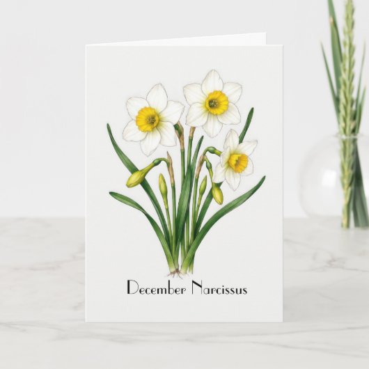 December Narcissus Bloemen Groet Kaart (Voorkant)