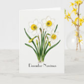 December Narcissus Bloemen Groet Kaart (Gele Bloem)