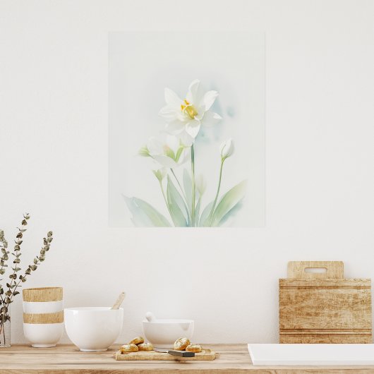 December Narcissus Geboorte Bloem Poster (Keuken)