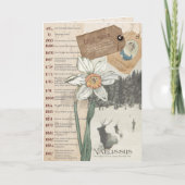 December Narcissus Verjaardag Kaart (Voorkant)