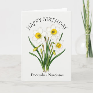 December Narcissus Verjaardag Kaart