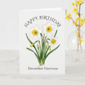 December Narcissus Verjaardag Kaart (Gele Bloem)